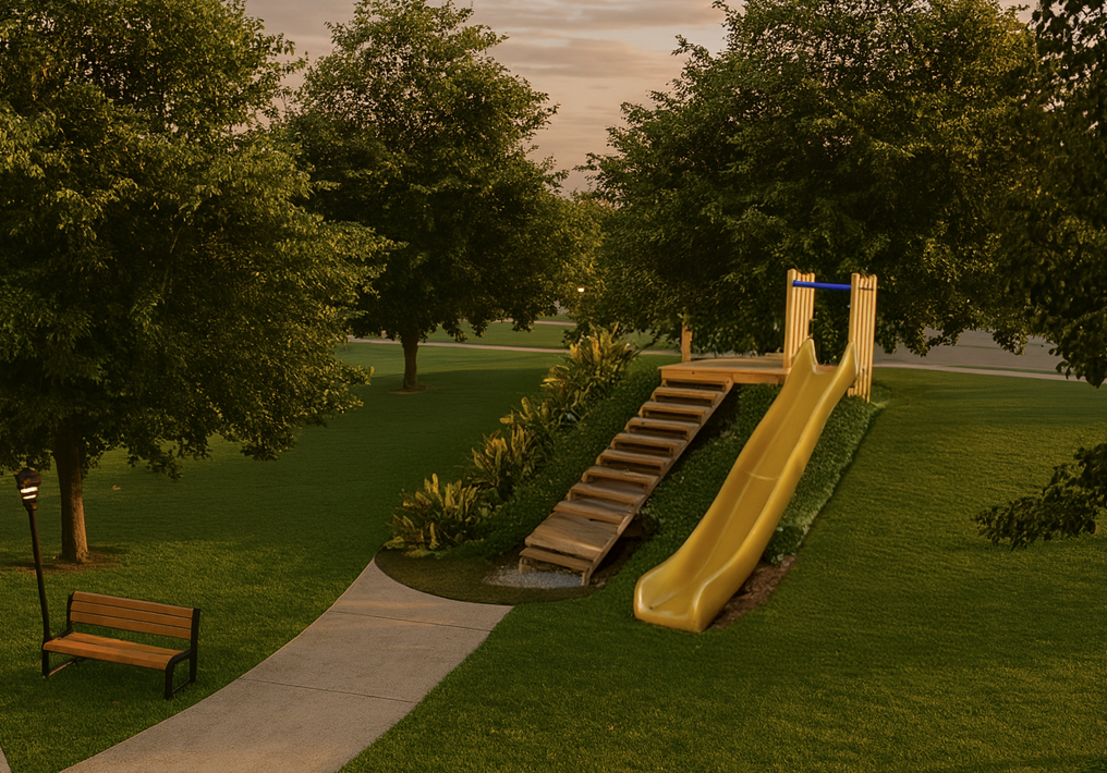 Scene 7 - Stepped Garden and Slide ADDED ASSETS